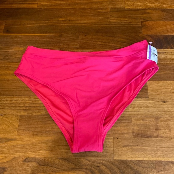 DKNY High Waisted Bikini Bottoms New size‎ Medium Bright Pink - Picture 1 of 5